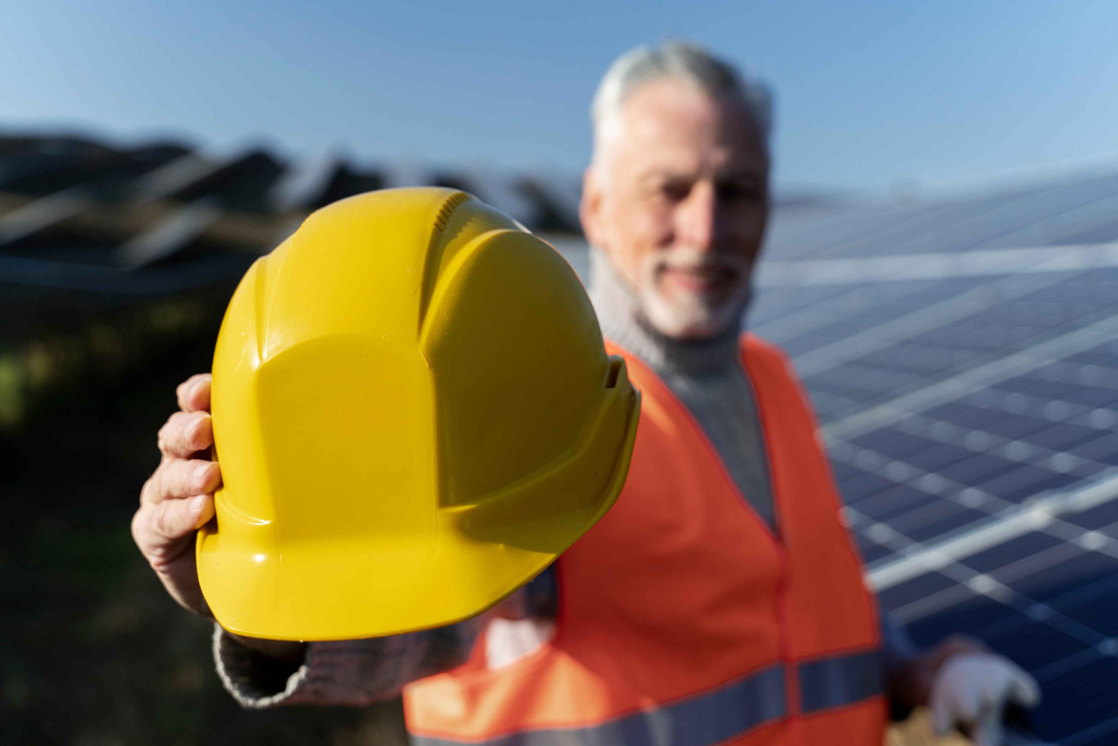 solar panel installation worker